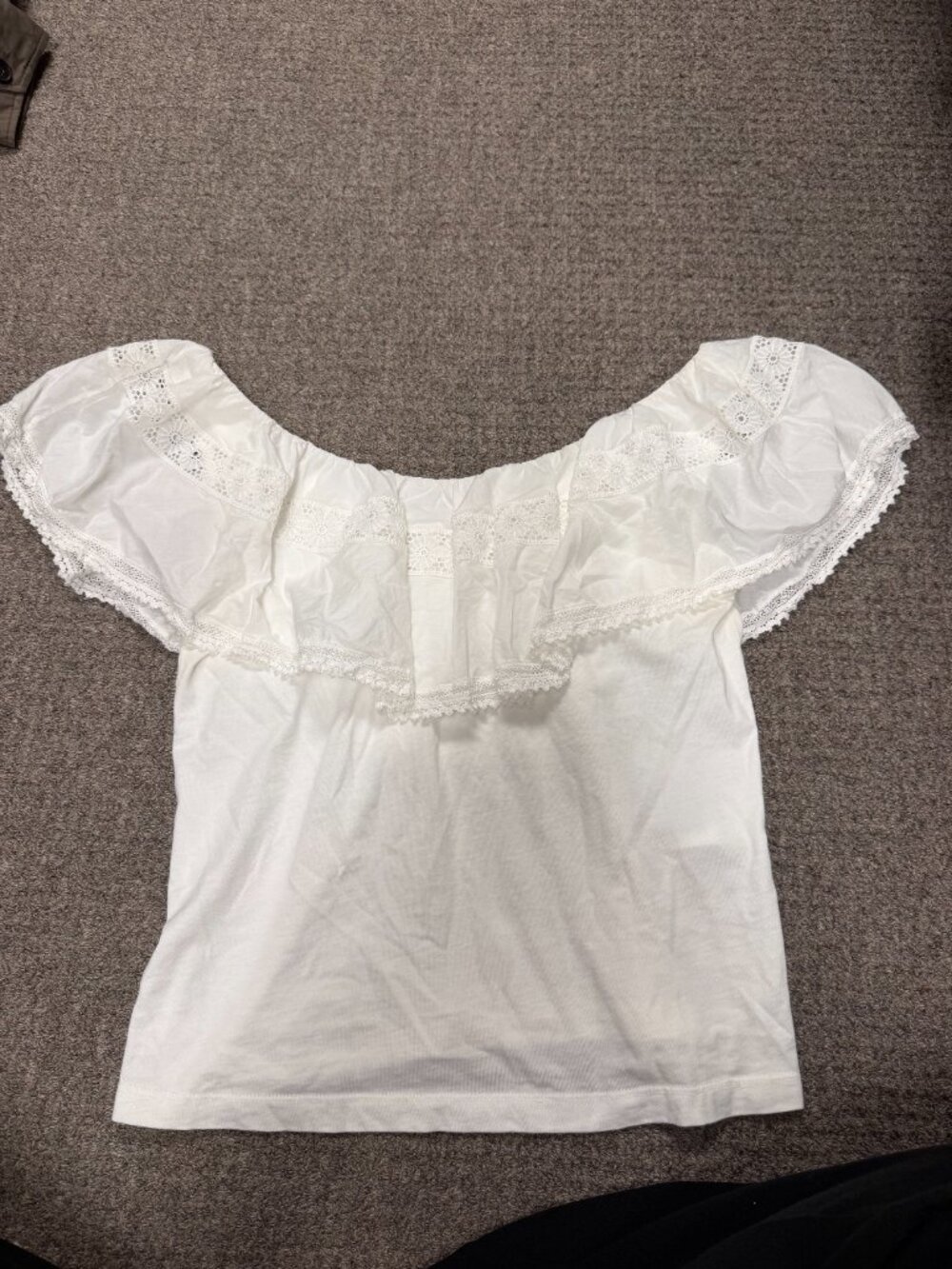 SANDRO off-the-shoulder cotton blouse - Size 1 (Small) - Picture 2 of 4
